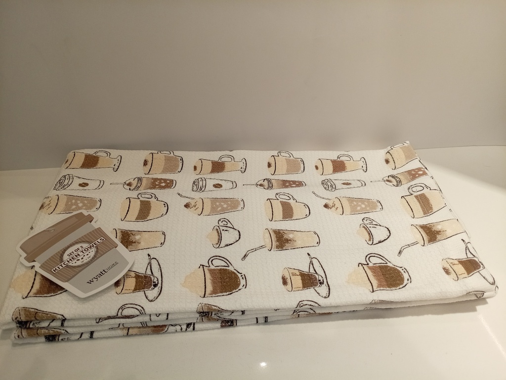 SET DE 2 PAÑOS DE COCINA WYATT HOME CAPUCHINO