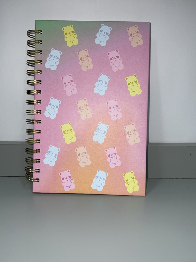 LIBRETA ESPIRAL OSITOS FONDO ROSADO