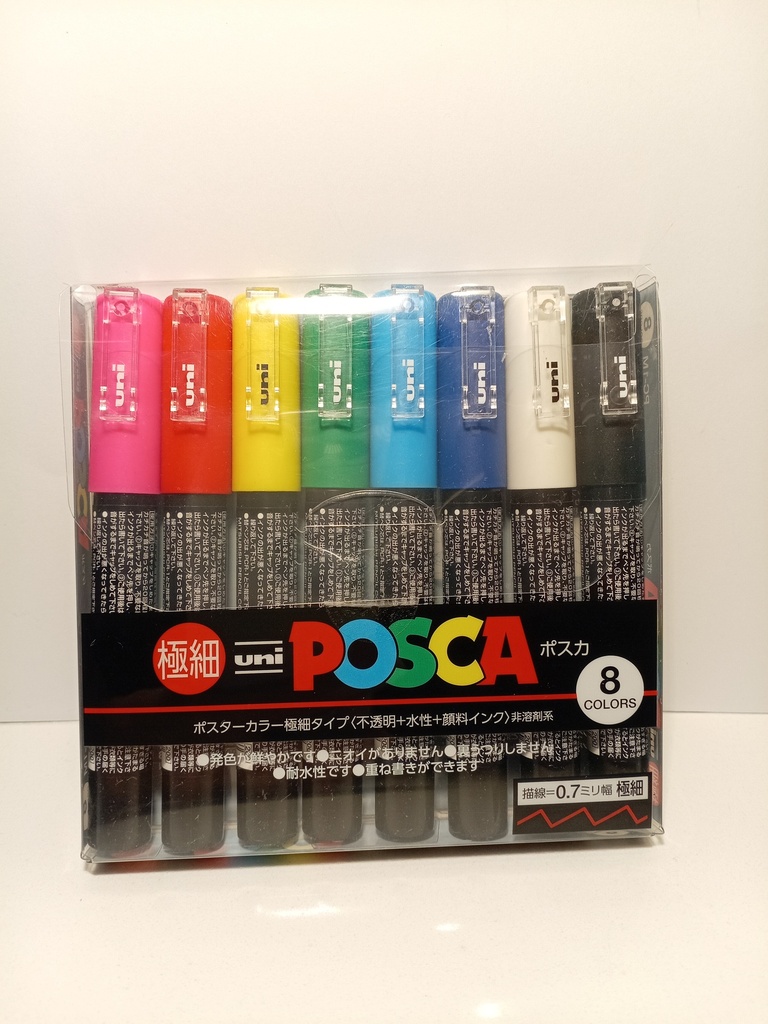 MARCADORES POSCA 8 UNIDADES DE 0.7M