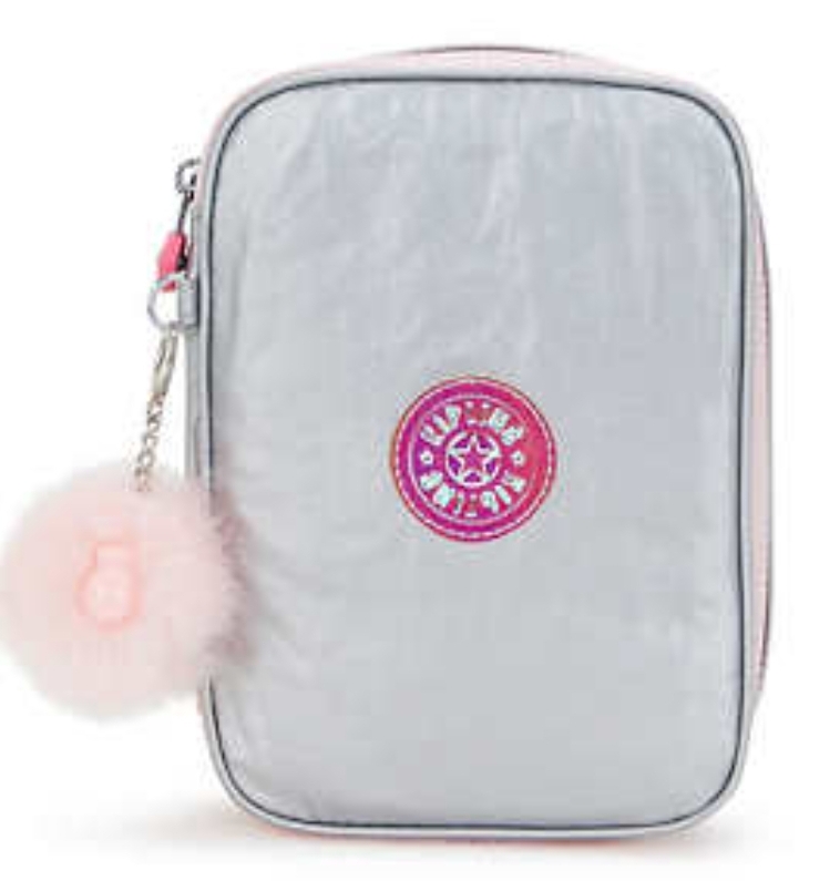 CARTUCHERA KIPLING 100 COLORES ICE SILVER MET