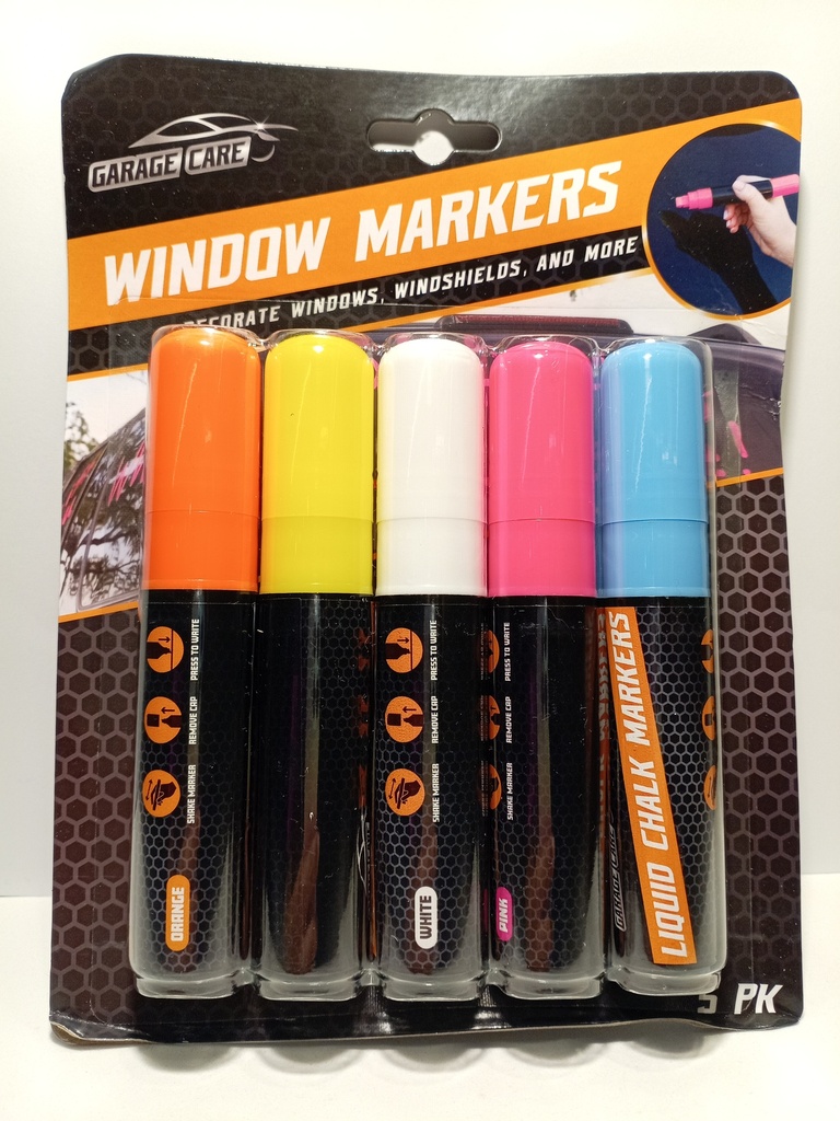 WINDOW MARCADORES ACRILCOS 5 UNIDADES 