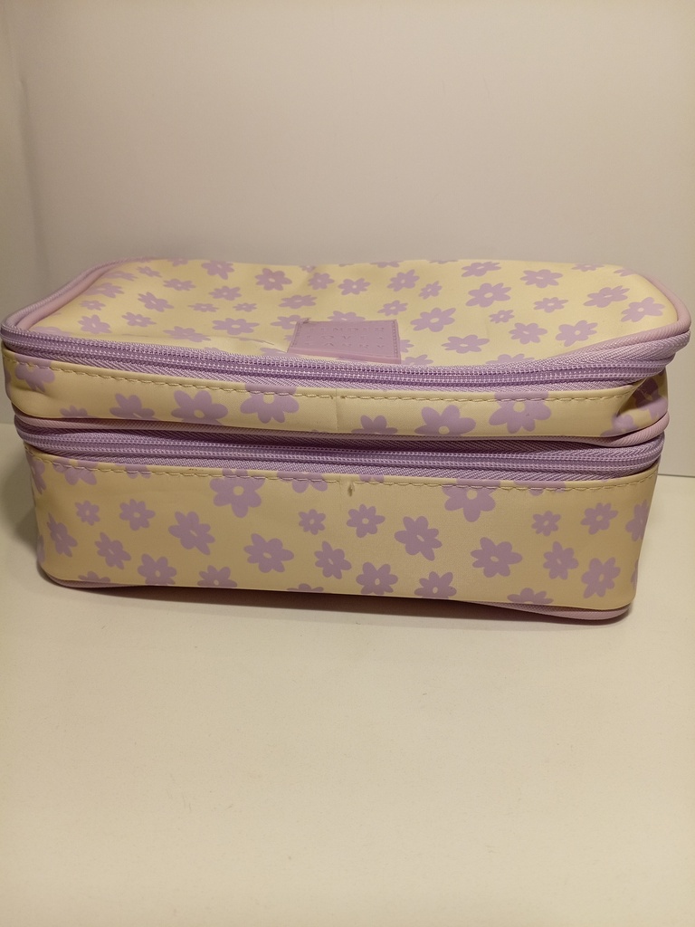 BOLSO PORTACOSMETICOS DOS CIERRES TENDER LOVE CARRY FLORES MORADAS 