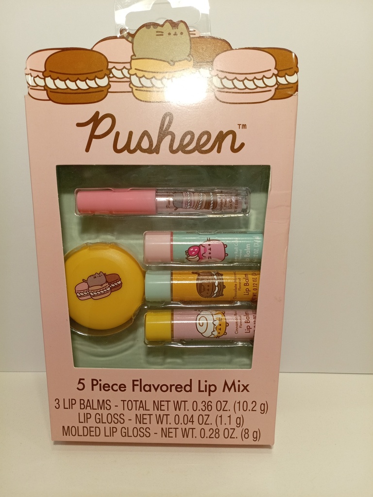 PUSHEEN SET DE 5 UNI. FLAVORED LIP MIX