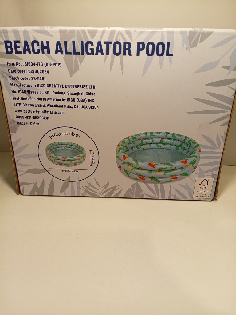 TOMMY BAHAMA PISCINA INFLABLE COCODRILO