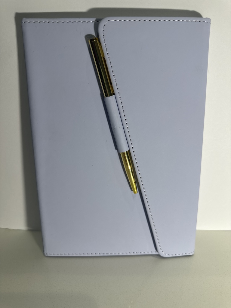 LIBRETA DE NOTAS LILA CON BOLIGRAFO