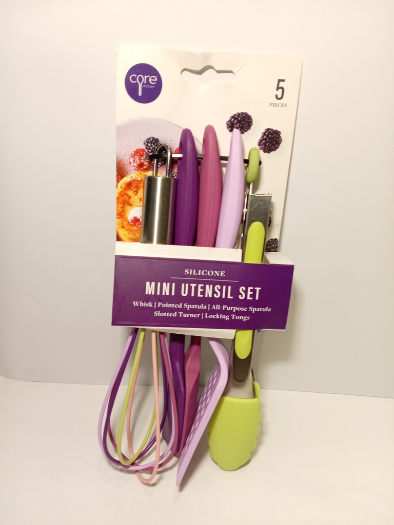 SET DE UTENCILIOS DE COCINA 5 UNI. MORADO CON VERDE