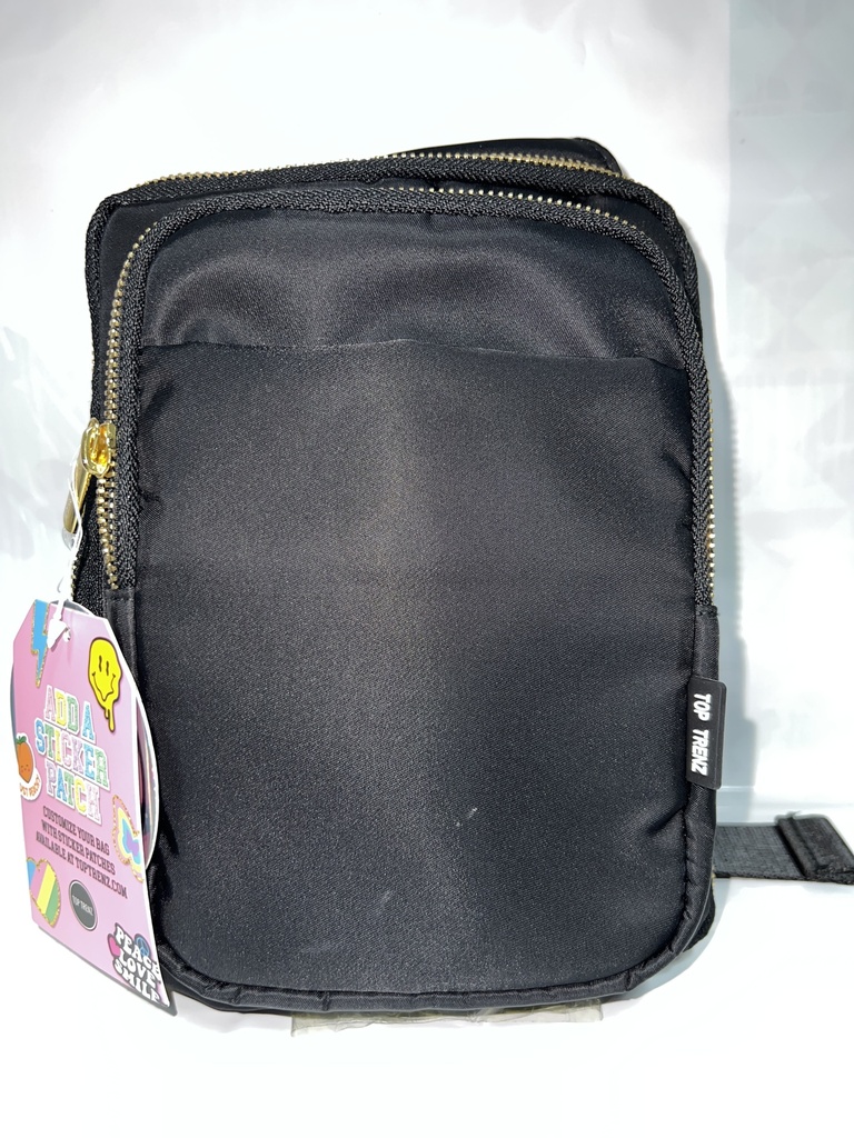 BANDOLERA NEGRA TOO TRENZ CIERRE DORADO