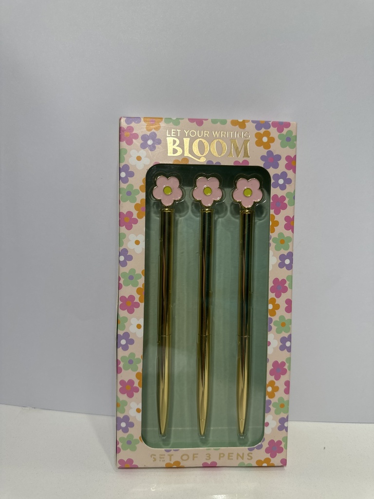 SET 3 BOLIGRAFOS FLORES