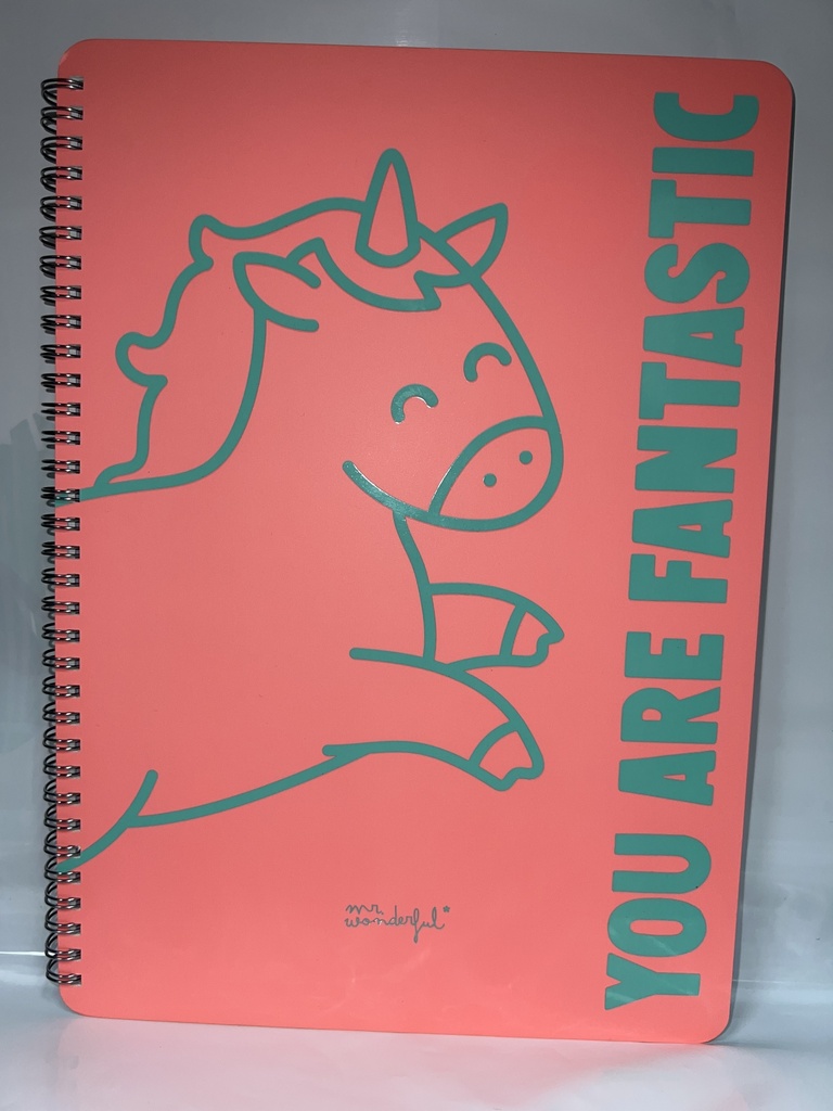 LIBRETA ESPIRAL CUADRICULADA MR.WONDERFUL UNICORNIO 