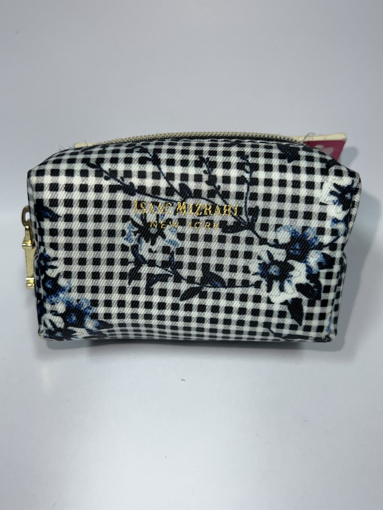 BOLSO PORTA PASTILLERO DE FLORES Y CUADROS AZULES 