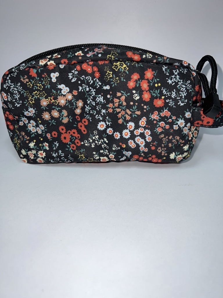 PORTACOSMETICOS FLORES FONDO NEGRO