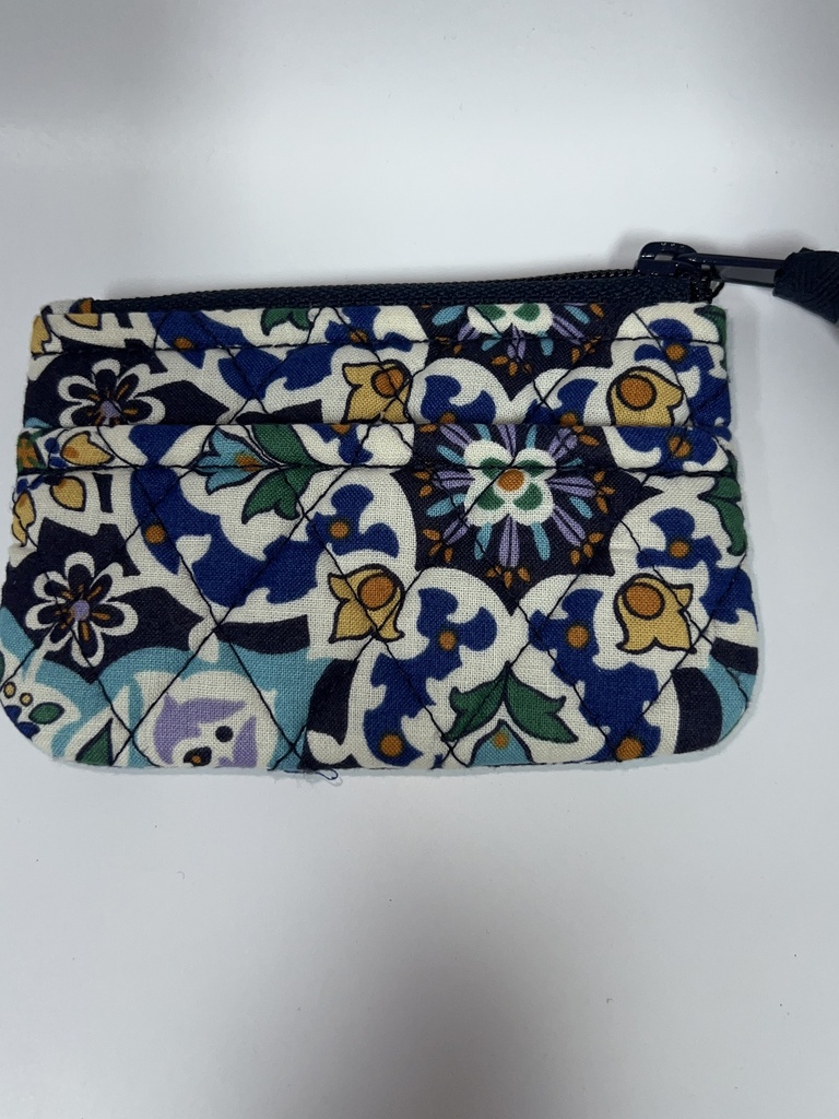 PORTA TARJETA FLORES AZUL