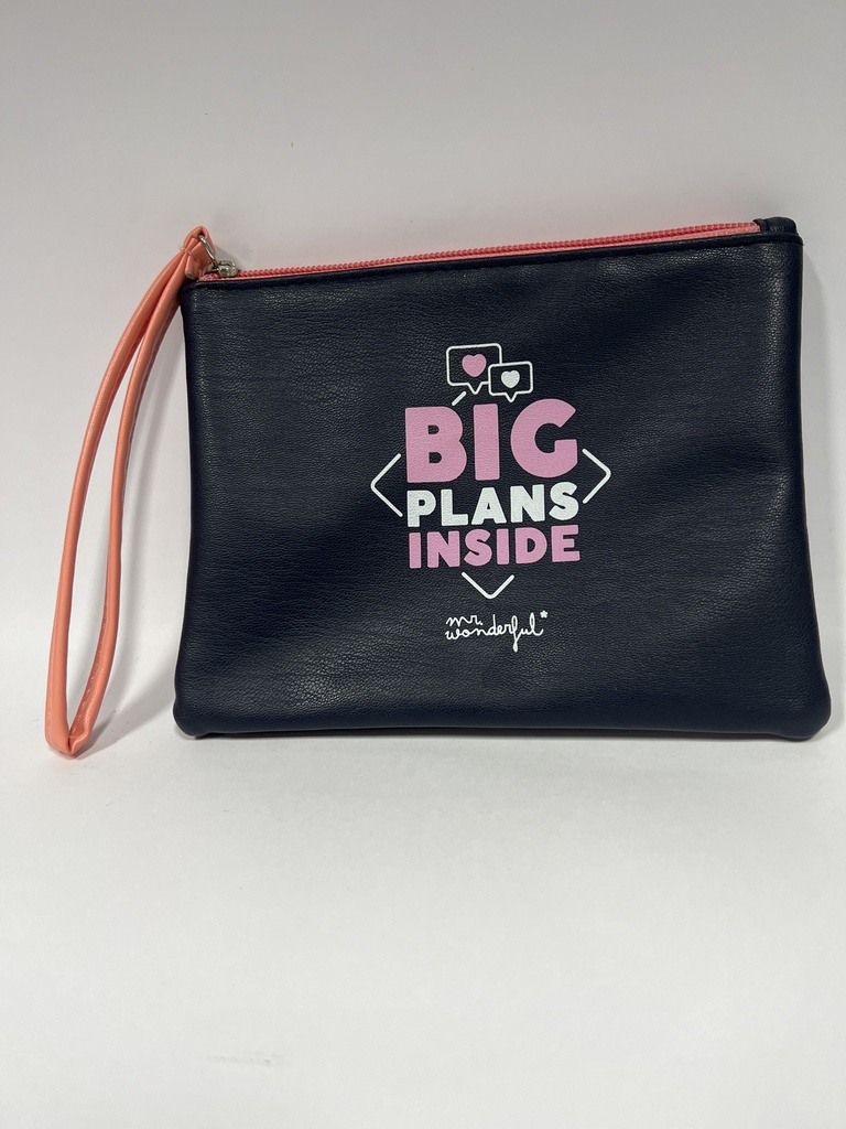 CARTUCHERA MR.WONDERFUL AZUL CIERRE ROSADO