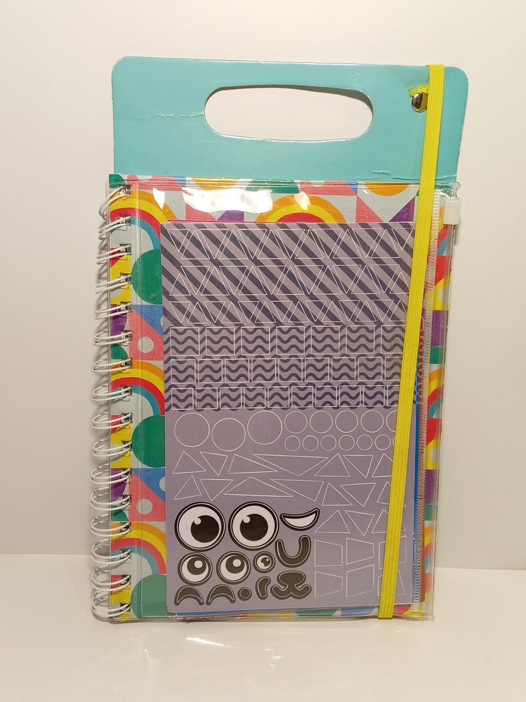 LIBRETA ESPIRAL PARA COLOREAR CON STICKERS