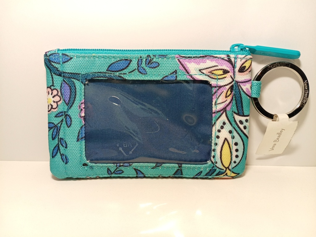 PORTA TARJETA VERDE DE FLORES 