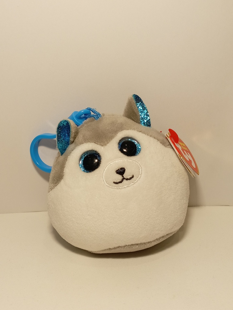 LLAVERO DE PELUCHE DE GATO GRIS