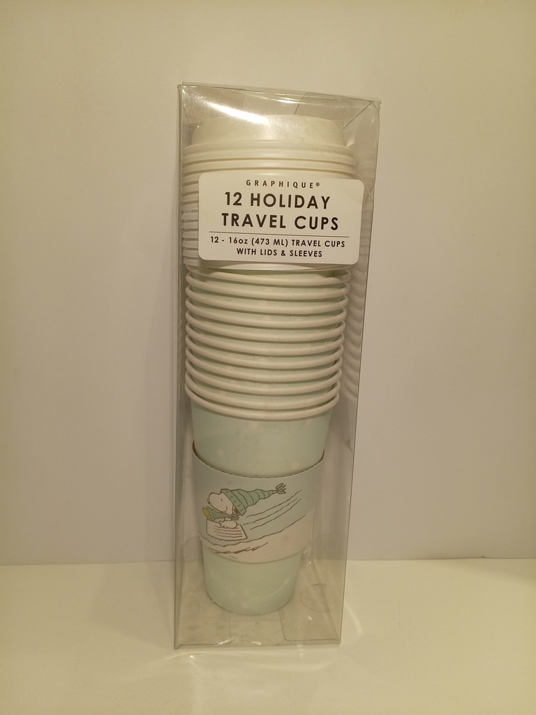 SET DE 12 VASOS DE CARTON CON TAPA GRAPHIQUE