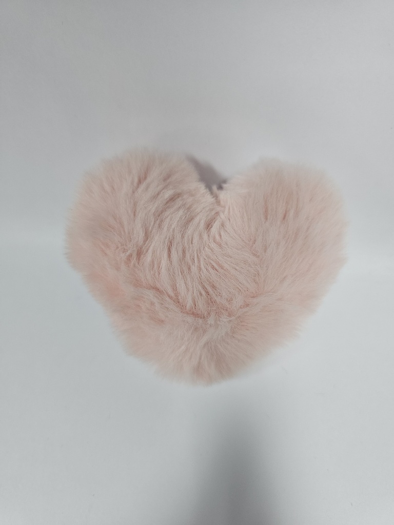 LLAVERO CORAZON ROSADO TIPO PELUCHE