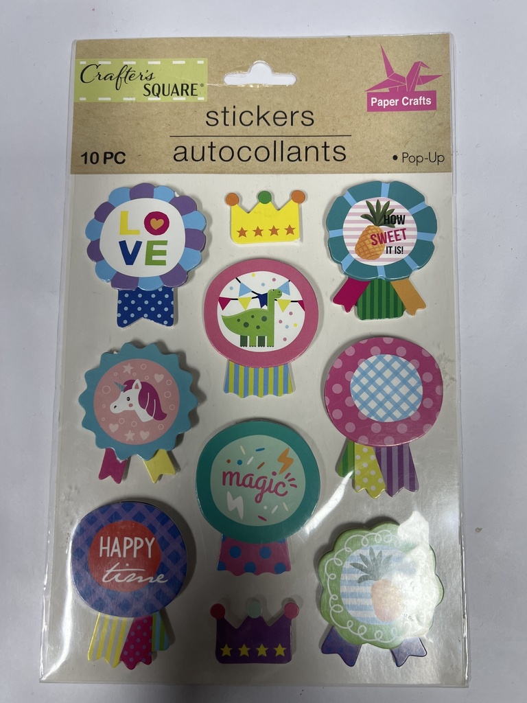 CRAFTERS SQUARE STICKERS AUTOCOLLANTS 10PC 