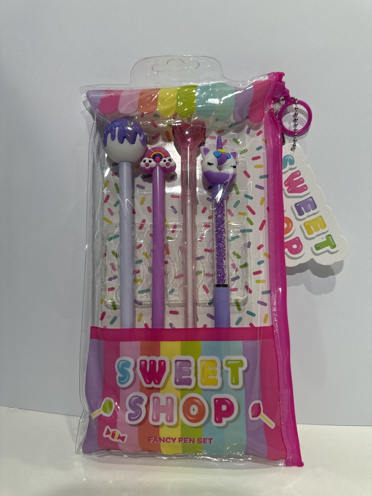 SET DE BOLIGRAFOS SWEET SHOP 4 UNIDADES