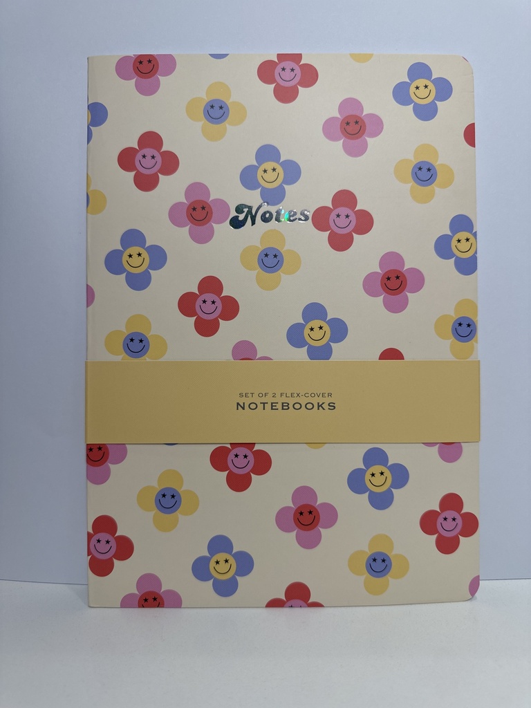 SET DE 2 NOTEBOOKS FONDO FLORES.