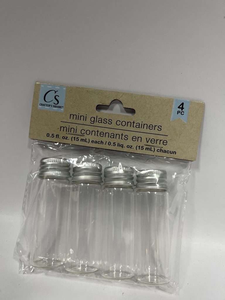 SET DE 4 MINI RECIPIENTES DE VIDRIO VIAJEROS 