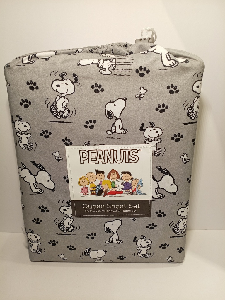 JUEGO DE SABANAS QUEEN BERKSHIRE GRIS PEANUTS