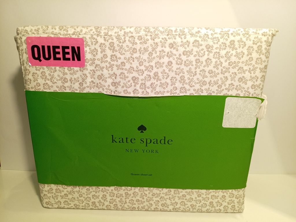 SABANA QUEEN KATE SPADE FLORES GRIS