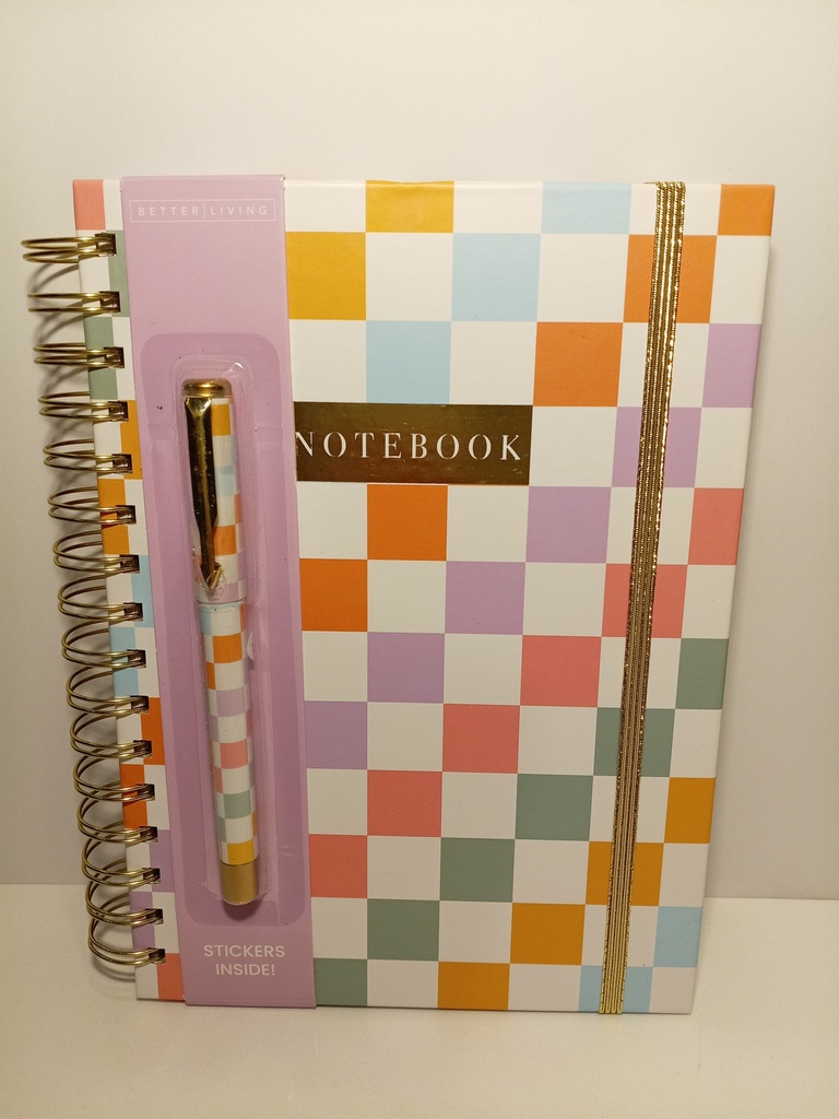 LIBRETA ESPIRAL CUADROS CON LAPICERO 