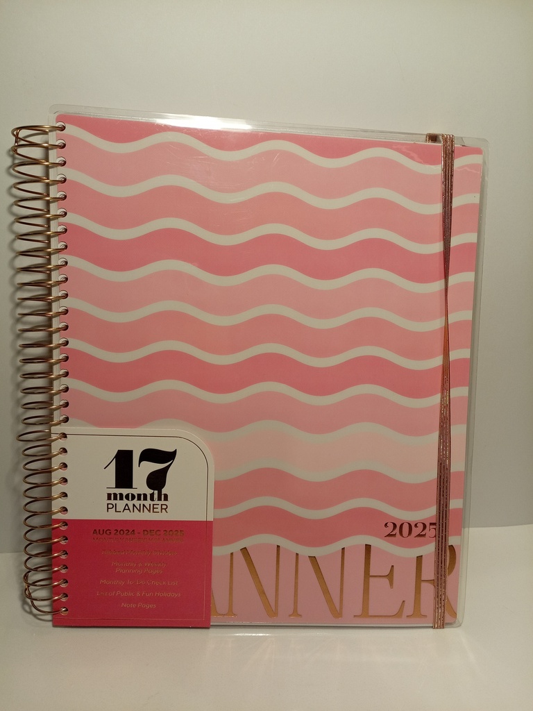 PLANIFICADOR ESPIRAL PLASTIFICADO ROSADO