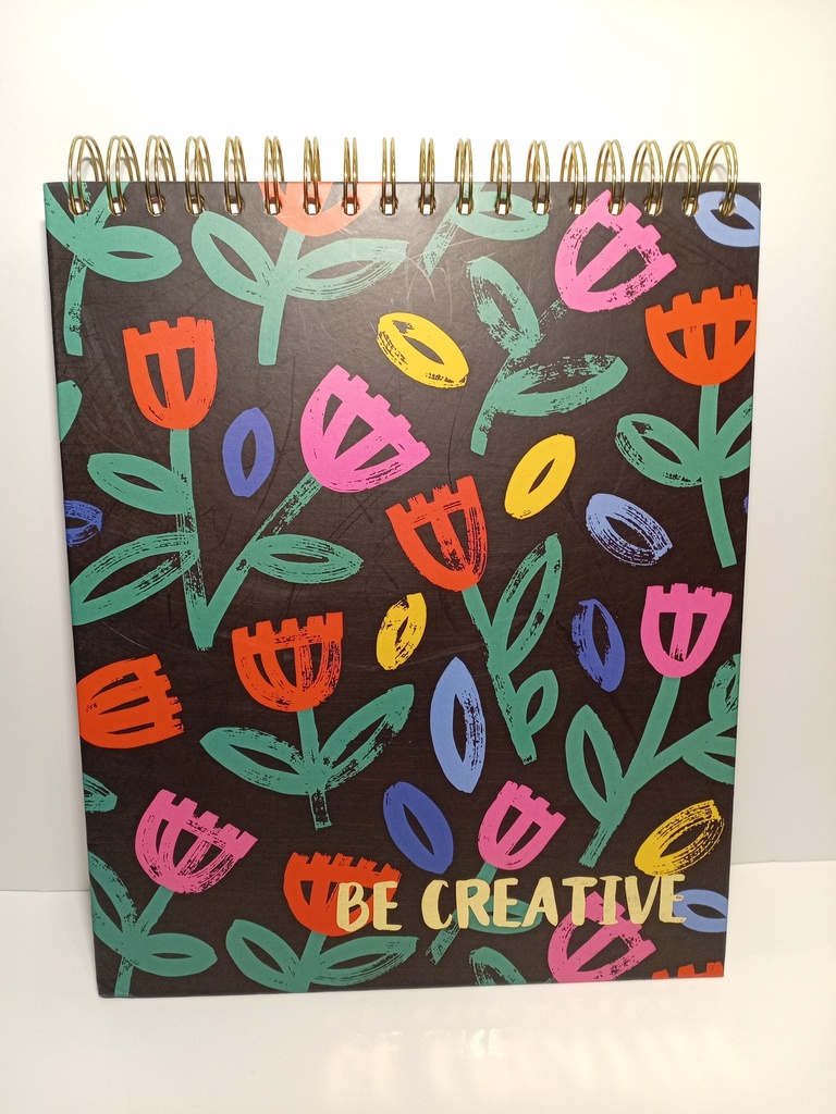 LIBRETA ESPIRAL SKETCH FONDE NEGRO DE ROSAS BE CREATIVE