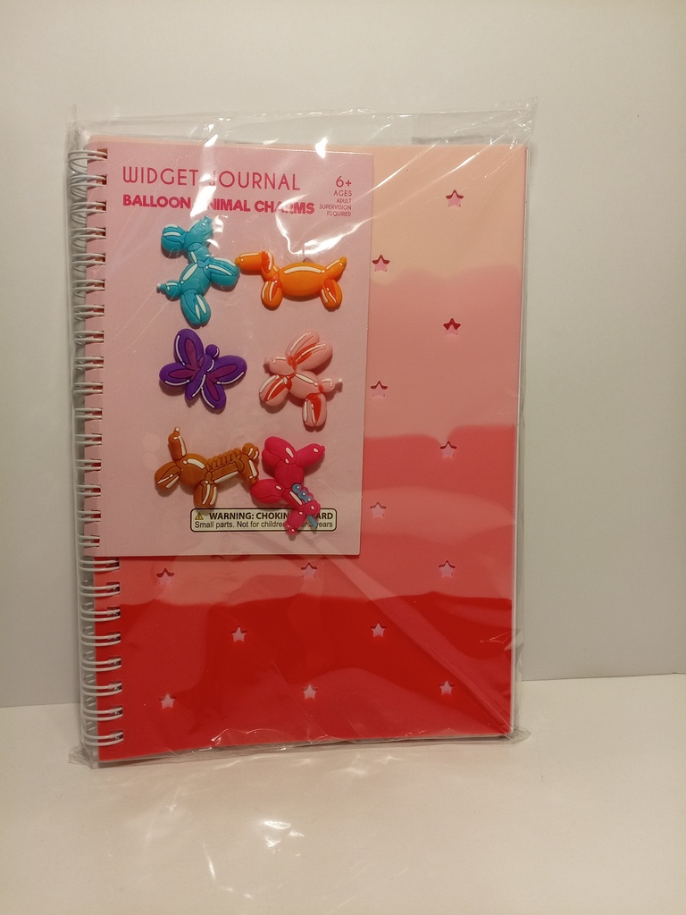 LIBRETA DE NOTAS ROSADA CON GLOBOS ANIMALES 