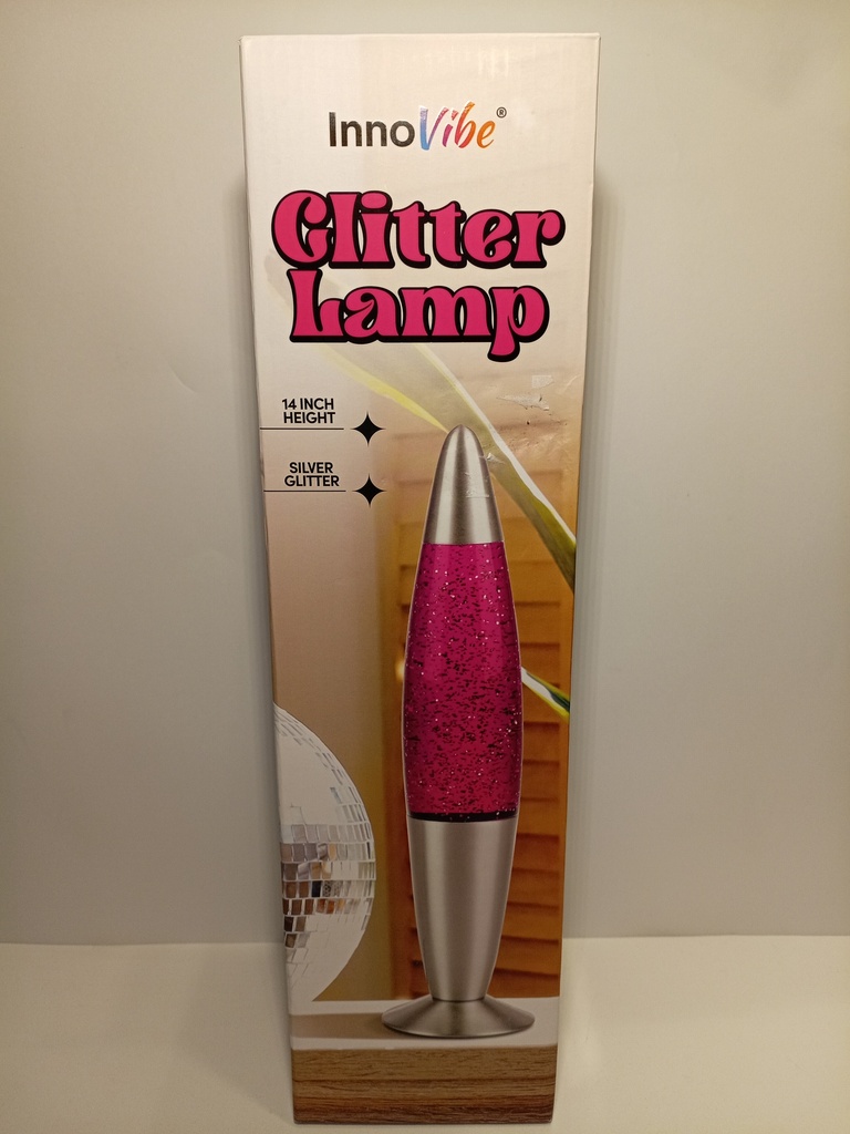 LAMPARA LUZ LED GLITTER LAMP FUCSIA INNOVIBE