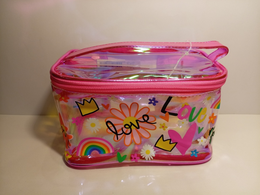 PORTACOSMETICOS LOVE TRANSPARENTE