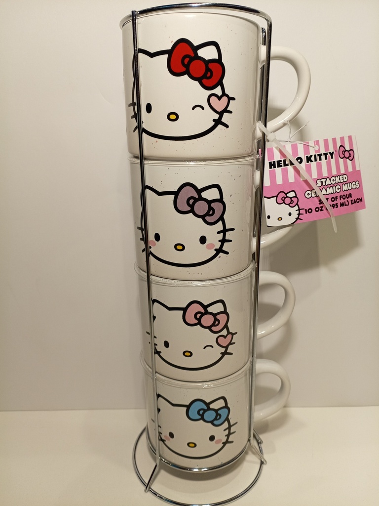 SET DE 4 TAZAS DE CARAS DE HELLO KITTY 