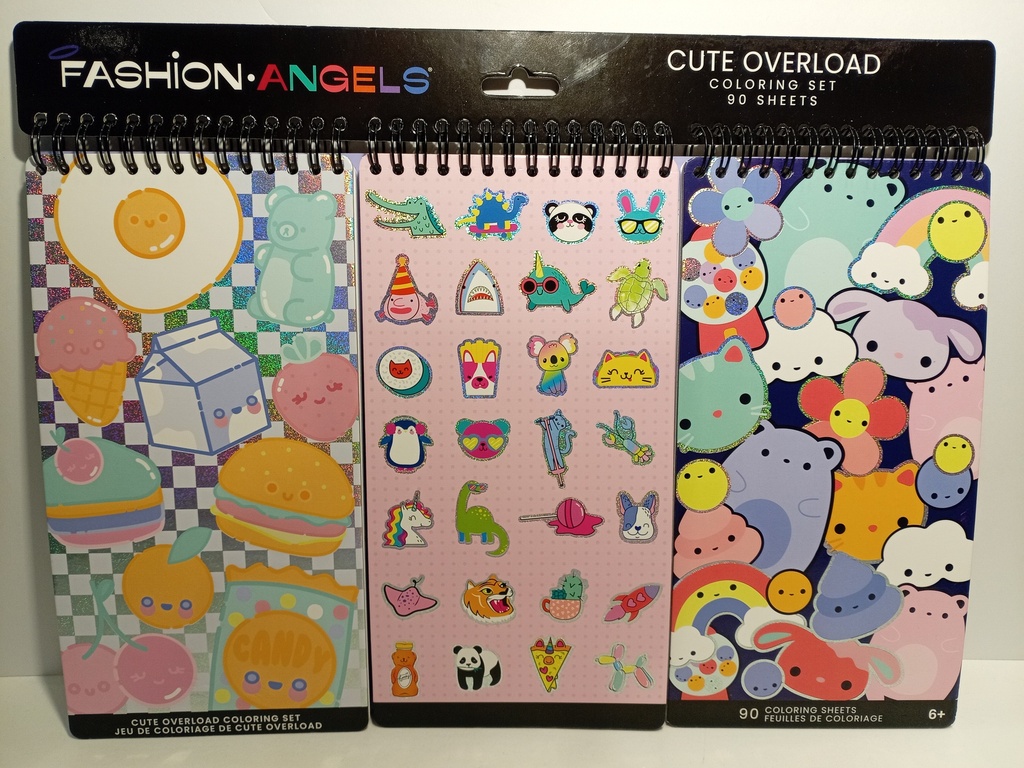 LIBRETA ESPIRAL PARA COLOREAR SET DE  90 HOJAS FASHION ANGELES