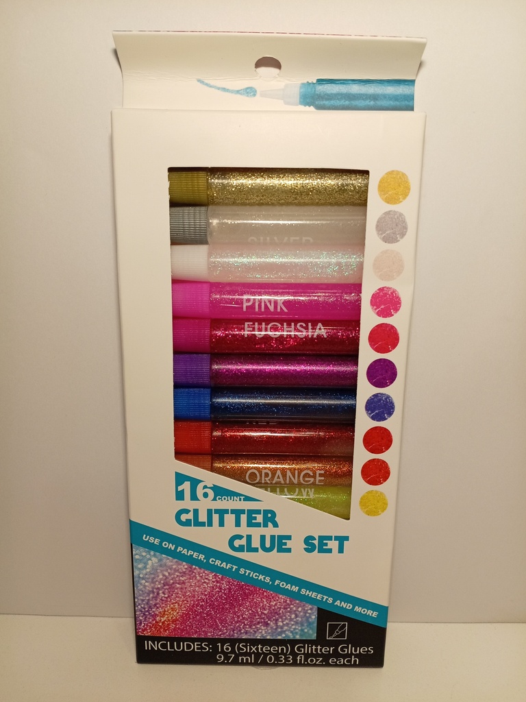GLITTER GLUE SET 16 UNI