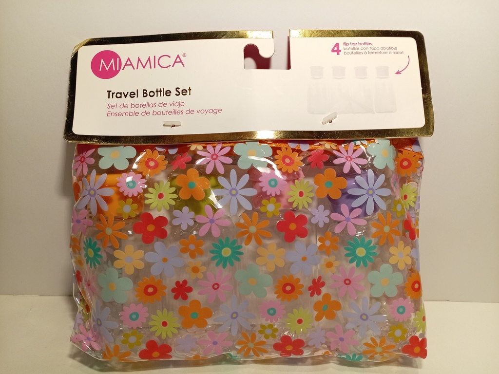 SET DE BOTELLAS DE PLASTICO 4 UNI. PARA VIAJE