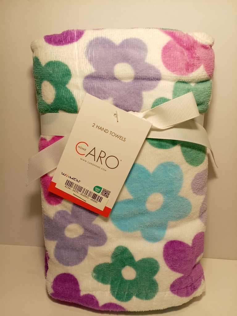 TOALLA DE MANO SET DE 2 FLORES HOME CARO