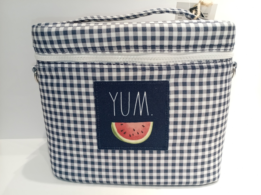 LONCHERA PARA COMIDA RAE DUNN AZUL DE CUADRO YUM