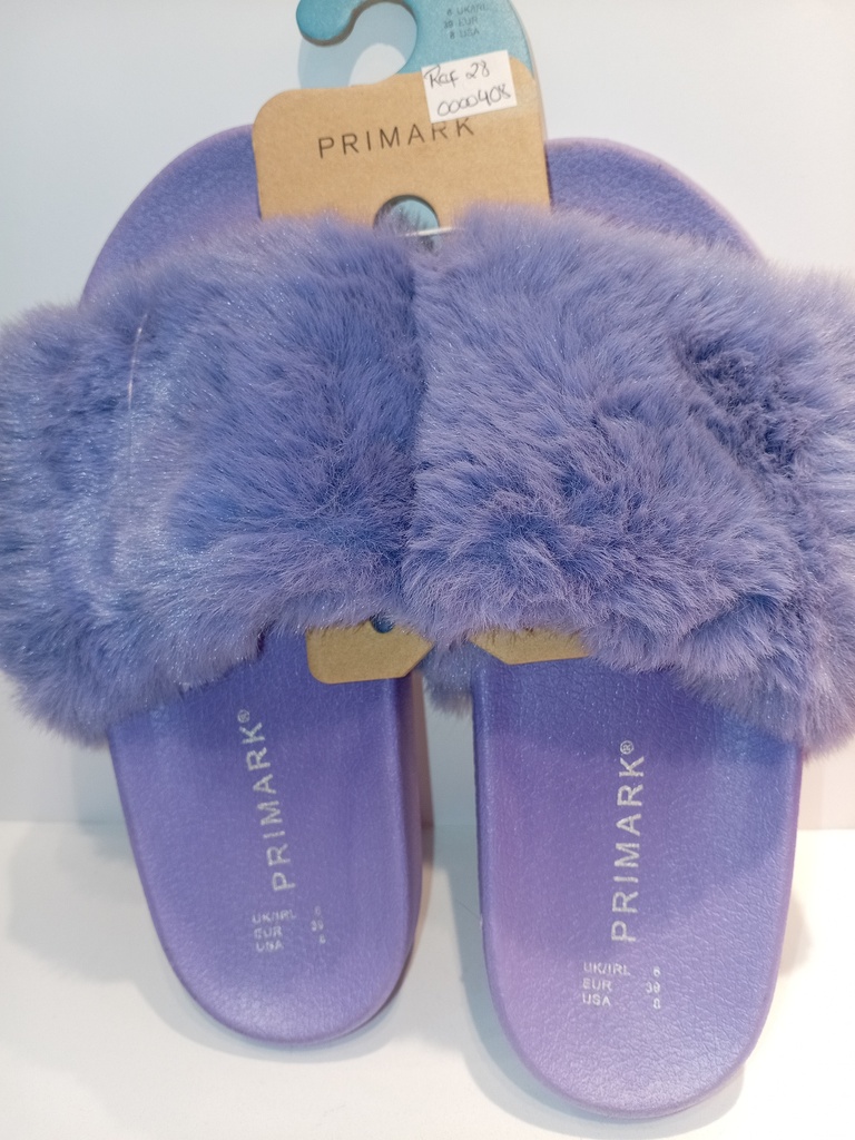 PANTUFLAS PRIMARK MORADA TIPO PELUCHE  