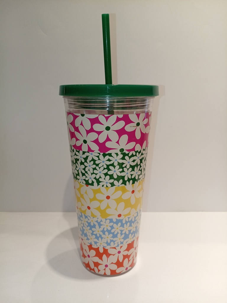 TERMO CON PITILLO FLORES TAPA VERDE BANDO