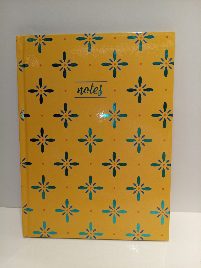 LIBRETA DE NOTAS JOURNAL AMRILLA CON FLORES