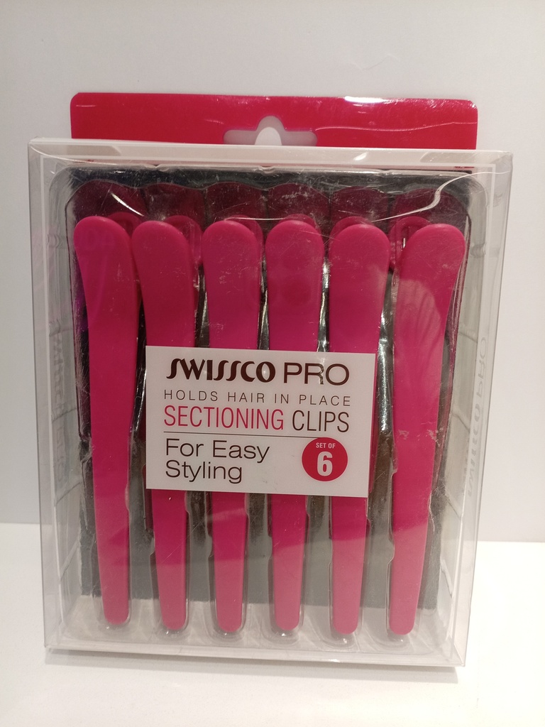 PINZAS PARA EL CABELLO FUCSIA SWISSCO PRO 6 UNI.