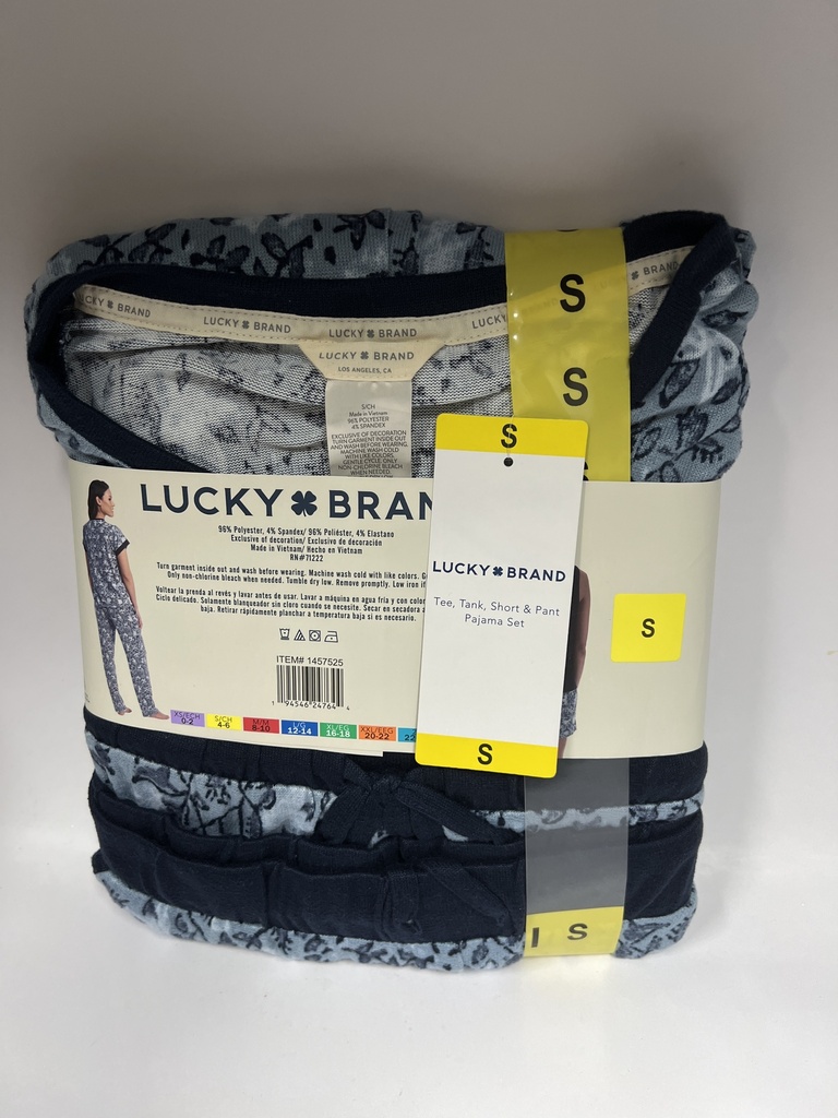 PIJAMA LUCKY BRAND DENIM FLORAL SET DE 4 PZS TALLA S