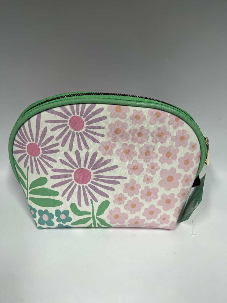 PORTACOSMETICOS FLORES CIERRE VERDE