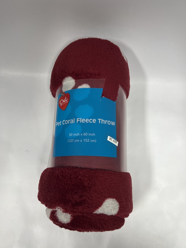 COBIJA VINOTINTO DE HUELLAS DE PERRO