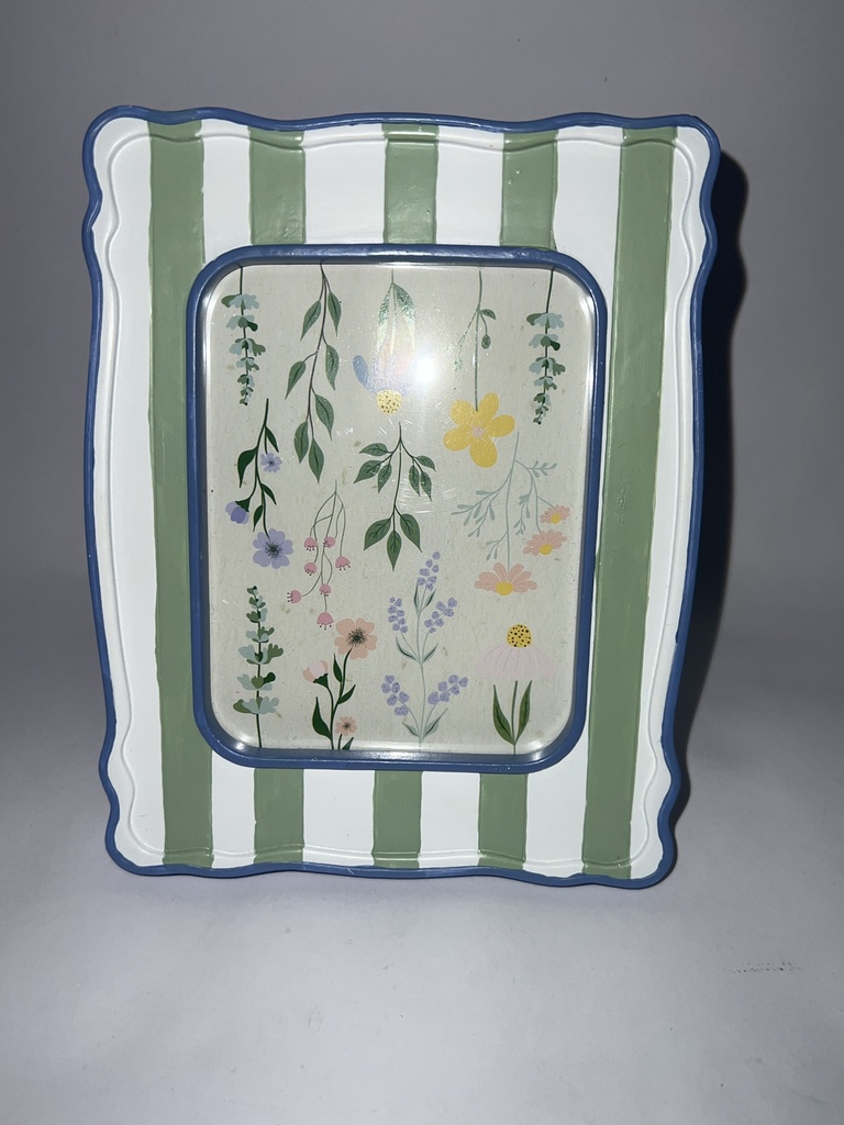 PORTARETRATO 8.89CMX11.43 AZUL DE RAYAS VERDE