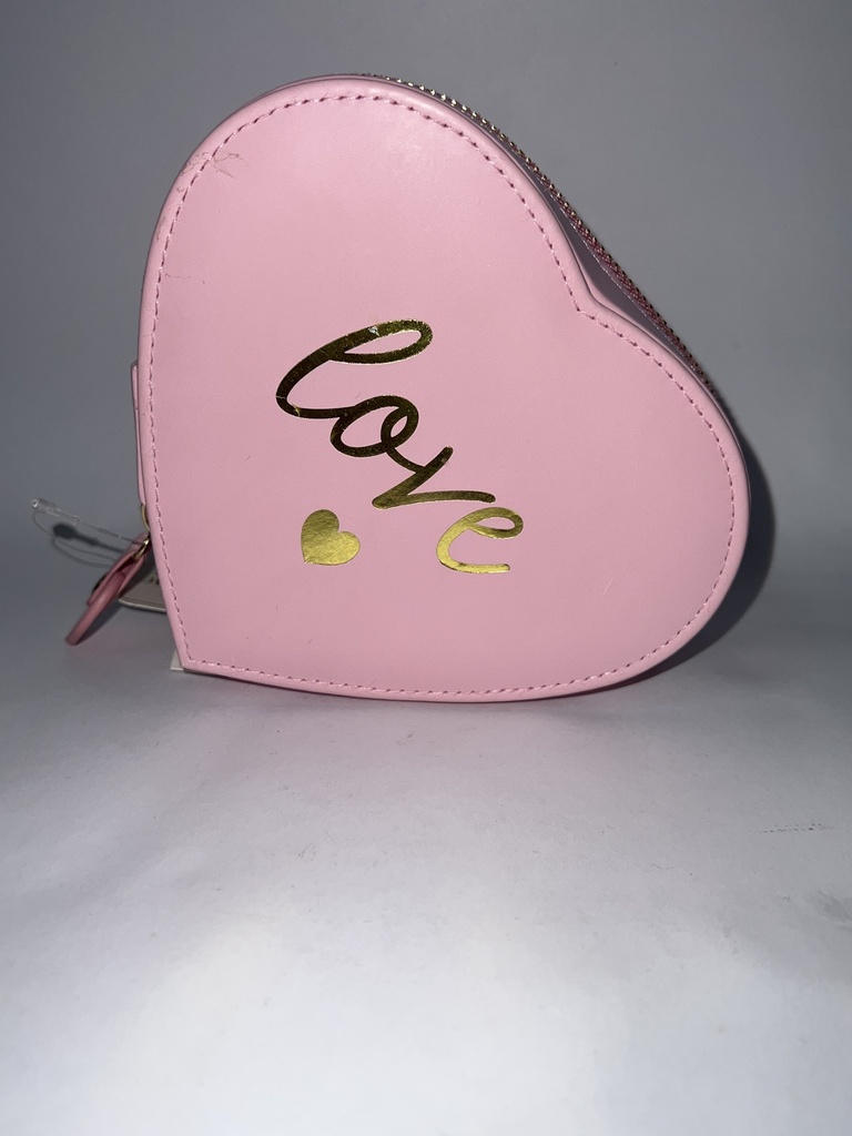 ESTUCHE JOYERO LOVE ROSADO OSCURO FORMA DE CORZON