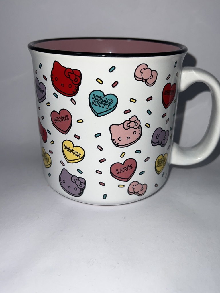 TAZA BLANCA HELLO KITTY CORAZONES 